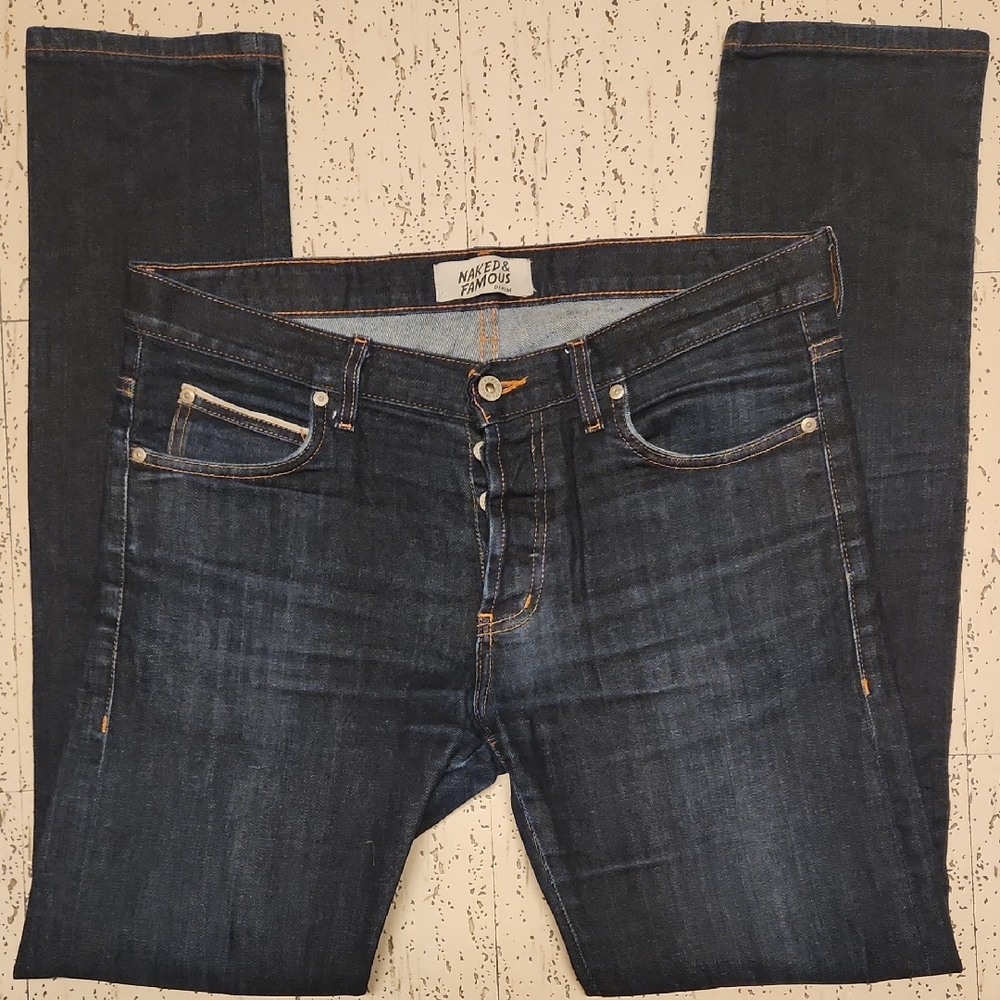 Naked & Famous Denim Super Guy Straight Leg Selvedged Denim Jeans